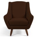 Ver imagem 3 de Kit 2 Poltronas Decorativa Fixa Pés de Madeira Juliet D02 Veludo Marrom C-276 - Lyam Decor