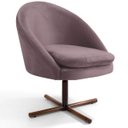 Ver imagem 2 de Kit 2 Poltronas Decorativas Giratória Base X Rafa D02 Veludo Rosê C-305 - Lyam Decor