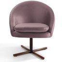 Ver imagem 3 de Kit 2 Poltronas Decorativas Giratória Base X Rafa D02 Veludo Rosê C-305 - Lyam Decor