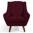 Ver imagem 3 de Poltrona Decorativa Fixa com Puff Pés de Madeira Juliet D02 Veludo Marsala C-278 - Lyam Decor