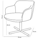 Ver imagem 6 de Poltrona Decorativa Giratória Base X Jade D02 Linho Bege C-129 Tressê Corano Preto - Lyam Decor