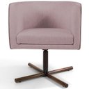 Ver imagem 2 de Poltrona Decorativa Giratória Base X Betina D02 Veludo Rosê B-305 - Lyam Decor
