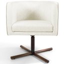 Ver imagem 2 de Poltrona Decorativa Giratória Base X Betina D02 Veludo Bege B-309 - Lyam Decor
