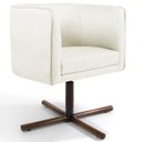 Ver imagem 1 de Poltrona Decorativa Giratória Base X Betina D02 Veludo Bege B-309 - Lyam Decor