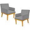 Kit 2 Poltronas Decorativas para Base Mel Beatriz W01 Corano Cinza - Lyam Decor - 1