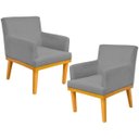 Ver imagem 1 de Kit 2 Poltronas Decorativas para Base Mel Beatriz W01 Corano Cinza - Lyam Decor