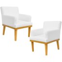 Ver imagem 1 de Kit 2 Poltronas Decorativas para Base Mel Beatriz W01 Corano Branco - Lyam Decor