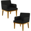 Ver imagem 1 de Kit 2 Poltronas Decorativas para Base Mel Beatriz W01 Corano Preto - Lyam Decor