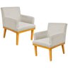 Kit 2 Poltronas Decorativas para Base Mel Beatriz W01 Suede Bege - Lyam Decor - 1