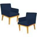 Ver imagem 1 de Kit 2 Poltronas Decorativas para Base Mel Beatriz W01 Suede Azul Marinho - Lyam