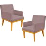 Kit 2 Poltronas Decorativas para Base Mel Beatriz W01 Suede Rosê - Lyam Decor - 1