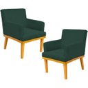 Ver imagem 1 de Kit 2 Poltronas Decorativas para Base Mel Beatriz W01 Suede Verde Musgo - Lyam Decor