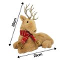 Ver imagem 5 de Rena Deitada Decorativa Natal Pelúcia Prime Marrom Claro Cachecol 25cm - Master Christmas