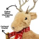 Ver imagem 3 de Rena Deitada Decorativa Natal Pelúcia Prime Marrom Claro Cachecol 25cm - Master Christmas