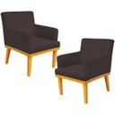 Ver imagem 1 de Kit 2 Poltronas Decorativas para Base Mel Beatriz W01 Corano Marrom - Lyam Decor