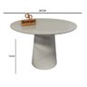 Mesa de Jantar Tampo Laqueado e Vidro 80cm - Base Cone Laqueada Off White - 3