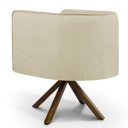 Ver imagem 4 de Kit 2 Poltronas Decorativa Base Giratória de Madeira Betina D02 Linho Bege C-129 - Lyam Decor
