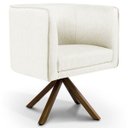 Ver imagem 2 de Kit 2 Poltronas Decorativa Base Giratória de Madeira Betina D02 Veludo Bege B-309 - Lyam Decor