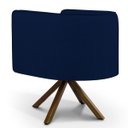 Ver imagem 4 de Kit 2 Poltronas Decorativa Base Giratória Madeira Betina D02 Veludo Azul Oxford B-304 - Lyam