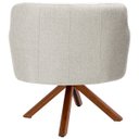 Ver imagem 5 de Kit 2 Poltronas Decorativa Base Giratória de Madeira Jade D02 Linho Bege C-107 - Lyam Decor