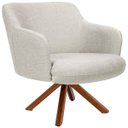 Ver imagem 2 de Kit 2 Poltronas Decorativa Base Giratória de Madeira Jade D02 Linho Bege C-107 - Lyam Decor