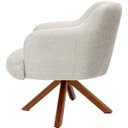 Ver imagem 4 de Kit 2 Poltronas Decorativa Base Giratória de Madeira Jade D02 Linho Bege C-107 - Lyam Decor