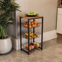 Ver imagem 1 de Fruteira para Cozinha com 3 Cestos 75x39cm Industrial Marrom/Canela/Preto Fosco