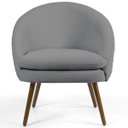 Ver imagem 3 de Kit 2 Poltronas Decorativas Fixa Pés Palito Rafa D02 Tressê Linho Cinza C-416 - Lyam Decor