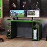 Mesa Gamer Com Suporte Headset E Nicho Para Cpu Preto/Verde - 5