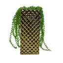 Ver imagem 2 de Vaso alto dourado trabalhado com plantas caídas