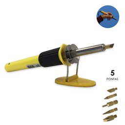 Pirógrafo Gravador e Ferro de Solda Ferramenta com 5 Pontas - 3