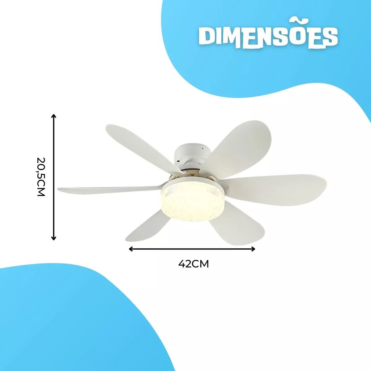 Lâmpada com Ventilador de Teto Silencioso Bivolt 2em1 - 6
