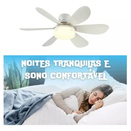 Lâmpada com Ventilador de Teto Silencioso Bivolt 2em1 - 2