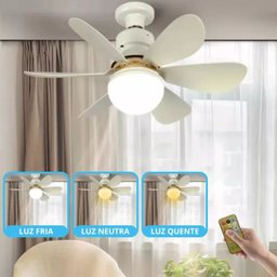 Lâmpada com Ventilador de Teto Silencioso Bivolt 2em1 - 1