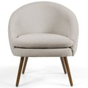 Ver imagem 3 de Kit 2 Poltronas Decorativas Fixa Pés Palito Rafa D02 Tressê Linho Bege C-107 - Lyam Decor