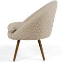 Ver imagem 4 de Kit 2 Poltronas Decorativas Fixa Pés Palito Rafa D02 Tressê Linho Bege C-129 - Lyam Decor