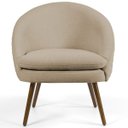 Ver imagem 3 de Kit 2 Poltronas Decorativas Fixa Pés Palito Rafa D02 Tressê Linho Bege C-129 - Lyam Decor