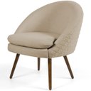 Ver imagem 2 de Kit 2 Poltronas Decorativas Fixa Pés Palito Rafa D02 Tressê Linho Bege C-129 - Lyam Decor