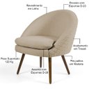 Ver imagem 5 de Kit 2 Poltronas Decorativas Fixa Pés Palito Rafa D02 Tressê Linho Bege C-129 - Lyam Decor
