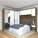 Ver imagem 1 de Quarto Modulado Casal de Canto com Espelho 6 Peças 7 Portas Paris Luciane