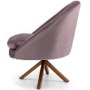 Ver imagem 3 de Poltrona Decorativa Base Giratória de Madeira Rafa D02 Veludo Rosê C-305 - Lyam Decor