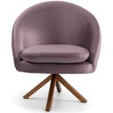 Ver imagem 2 de Poltrona Decorativa Base Giratória de Madeira Rafa D02 Veludo Rosê C-305 - Lyam Decor