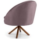 Ver imagem 4 de Poltrona Decorativa Base Giratória de Madeira Rafa D02 Veludo Rosê C-305 - Lyam Decor