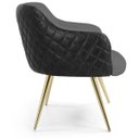 Ver imagem 5 de Kit 2 Poltronas Pés Palito D'Ouro Jade D02 Linho Cinza C-416 Tressê Corano Preto - Lyam Decor