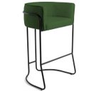 Ver imagem 2 de Kit 02 Banquetas Decorativas Fixa Base de Aço Preto Betina D02 Corano Verde B-89 - Lyam Decor