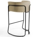 Ver imagem 5 de Kit 04 Banquetas Decorativas Fixa Base de Aço Preto Betina D02 Linho Bege C-129 - Lyam Decor