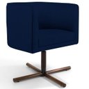 Ver imagem 1 de Poltrona Decorativa Giratória Base X Betina D02 Veludo Azul Oxford B-304 - Lyam Decor