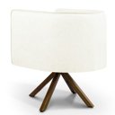 Ver imagem 4 de Kit 2 Poltronas Decorativa Base Giratória de Madeira Betina D02 Corano Bege C-26 - Lyam Decor