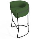 Ver imagem 5 de Kit 04 Banquetas Decorativas Fixa Base de Aço Preto Betina D02 Corano Verde B-89 - Lyam Decor