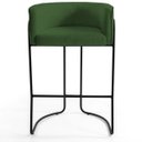 Ver imagem 4 de Kit 04 Banquetas Decorativas Fixa Base de Aço Preto Betina D02 Corano Verde B-89 - Lyam Decor